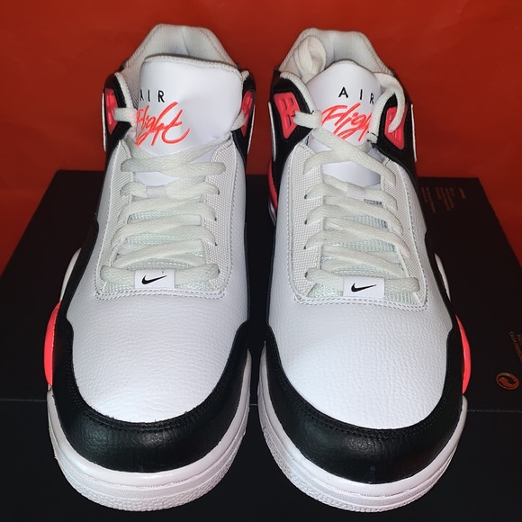 NikeFlight Legacy Black Flash CrimsonWhite USSZ 12 - Picture 4 of 12